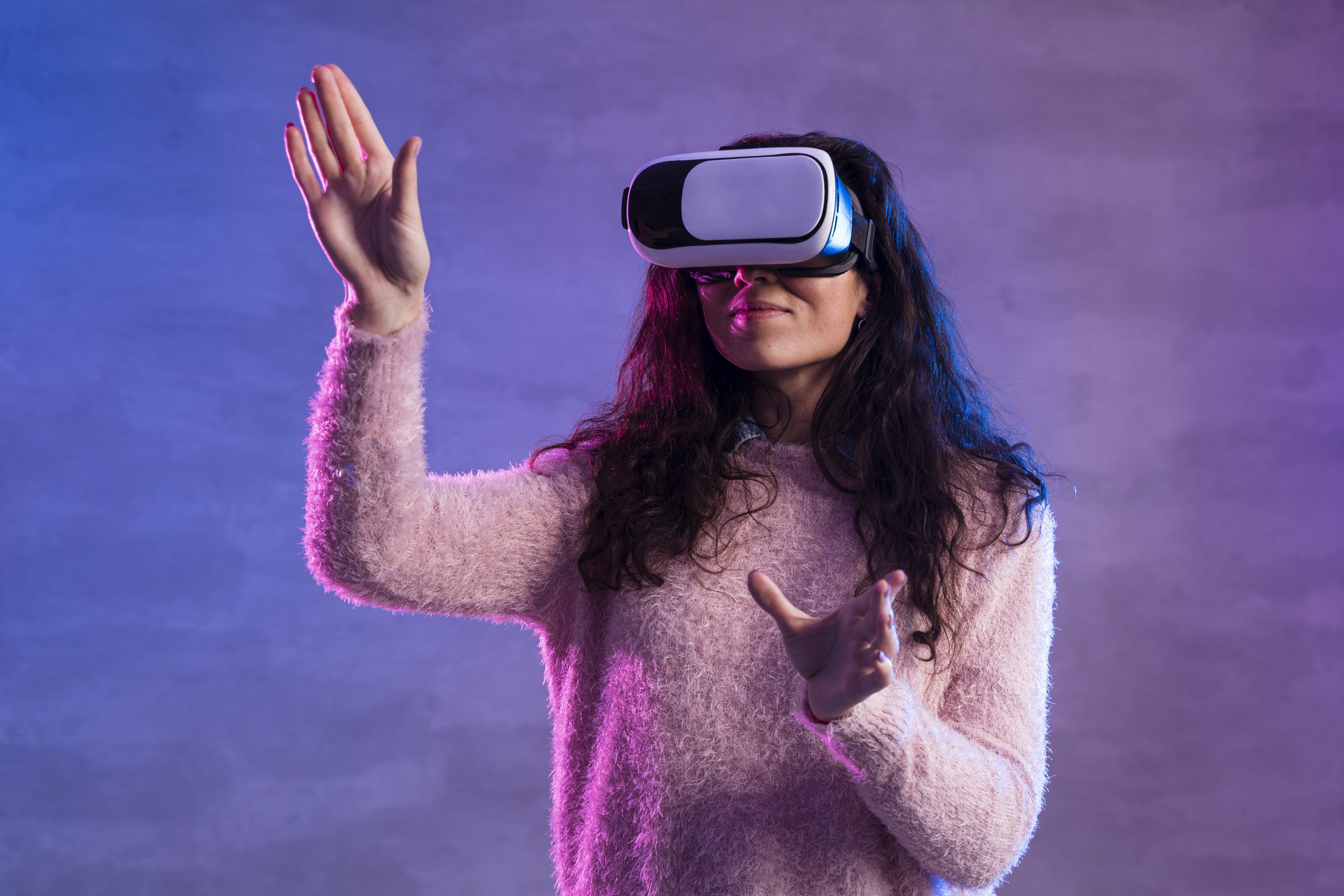 nueva vista frontal de auriculares de realidad virtual de tecnologia